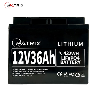 36Ah 12V LiFePo4 Battery For Backup Power CCTV ATM Emergency Lighting
