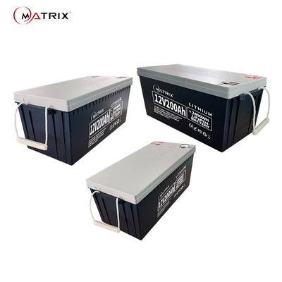 Matrix 12V 200Ah Rechargeable Lithium Battery Pack For RV / Solar / Marine / Ups